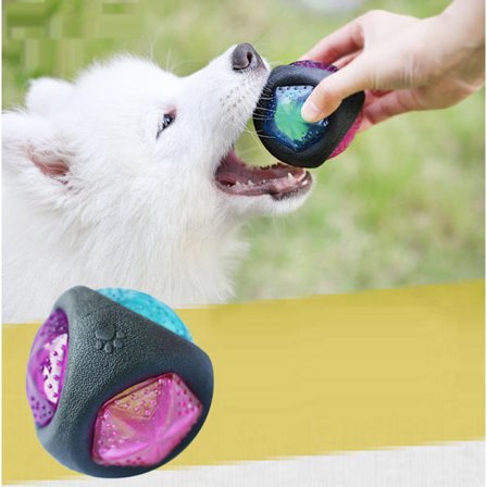 Hunde Bite Resistant Ball Elastisk Lysende Ball Kjæledyrleke