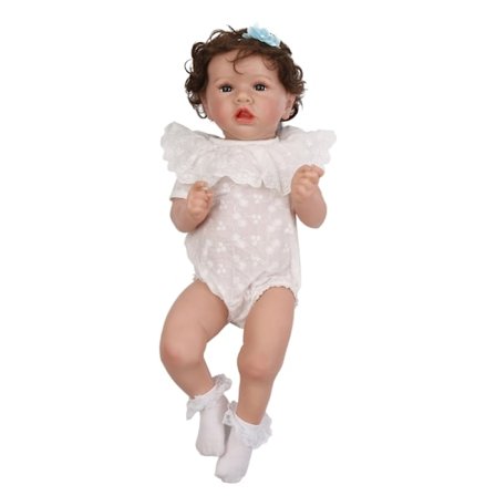58 cm Nyfödd Baby Färdig Dockleksak Återfödd Detaljerad Målad Babyrum Dekoration Miljövänlig med Tyg Sovande för