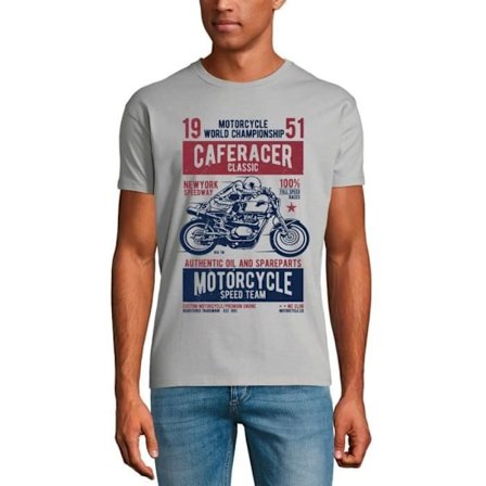 Caferacer Classic T-shirt herr - Motorcykel Speed Team - Caferacer Classic - Motorcykel Speed Team - Vintage grå T-shirt