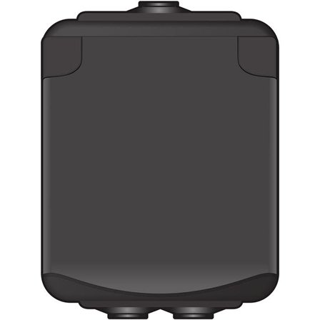 Norwesco AquaBest 1860010 Stikkontakt 1-veis, kapslet, svart, Strømbrytere & vegguttak