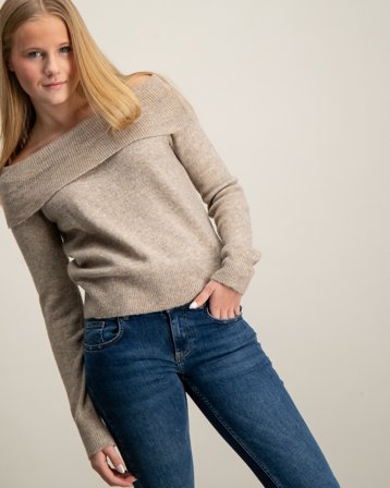 LMTD NLFLODET LS OFF SHOULDER TOP Bunt Pullover Mädchen - Kids Brand Store