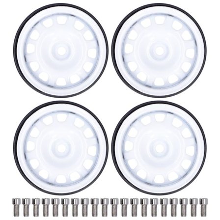 4 st 1/10 RC Beadlock Hjulnav 12 Hål Metall Hjulnav Ersättning för AXIAL/HSP Vit