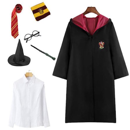 Harry Potter trollkarlsdräkt set - sjudelad Gryffindor kostym set
