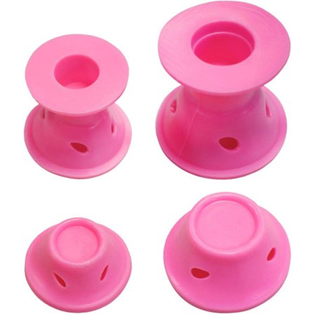 20x silikonhårkrøllere (10 store og 10 små) egnet for henne - hårkrølleren kan enkelt forme og sove med - ikke behov for oppvarming - rosa