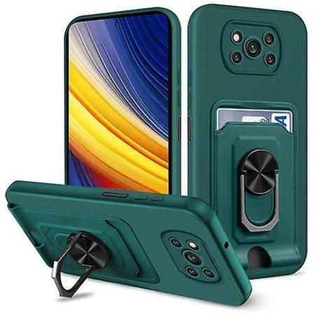 För Xiaomi Poco X3 Pro / X3 Nfc Ring Kickstand Card Wallet Tpu phone case