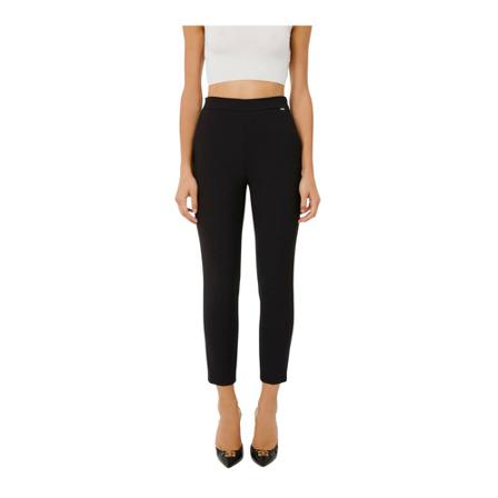 Elisabetta Franchi, Slim-fit Trousers Czarny, Kobieta, Rozmiar: S
