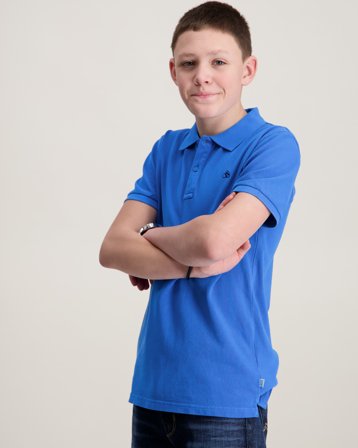 Scotch & Soda Garment-dyed pique polo Niebieski Koszulki polo Chłopiec - Kids Brand Store