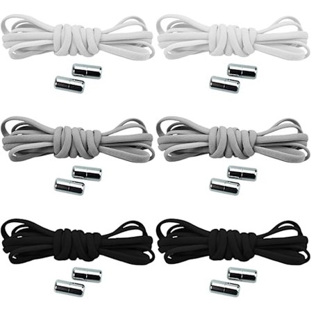 6 par elastiske snørebånd med metalspænde, ingen slips elastiske snørebånd metal lås snørebånd metal knap snørebånd udskiftning sko snørebånd til 