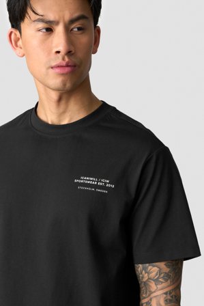 ICANIWILL - Everyday Relaxed T-shirt Print M Black - Heren - sportkleding van ICIW