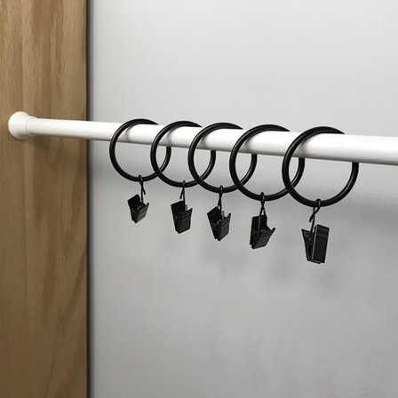 Gardinklips med ringer - Ringklips for gardinpaneler 1,7",