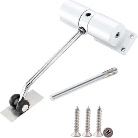 Automatiske dørlukkere, hvide dørlukkere, justerbare, velegnet til hjem, kontorer og hotelværelser