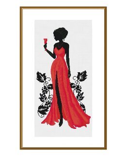 Stickpackung Bild Lady in red