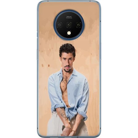 Yhteensopiva Puhelinkuori OnePlus 7T Bad Bunny Super Bowl-inspiroima grafiikka, jossa NFL-trofe ja San Franciscon silta urheilusuunnittelussa