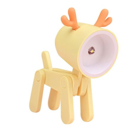 LED Natlamper Tegneserie Bordlampe GUL HJORT