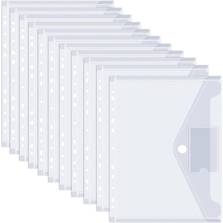 24 stk. 11-huls transparente dokumenttrykposer vandtætte A4
