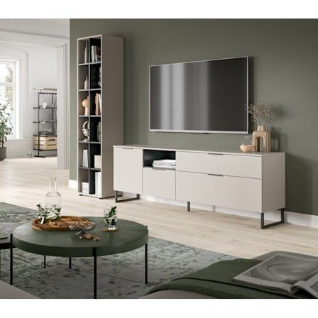 Rootz Living Room Set - Lounge Furniture - Entertainment Unit - White - riklig förvaring - 245 cm x 192 cm x 41 cm