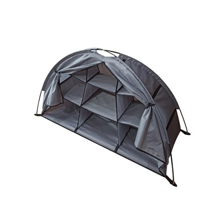 Bärbart campingförvaringsskåp med 9 hyllor - Stor kapacitet Klassificerade campingskor förvaringsskåp - grå hopfällbar design