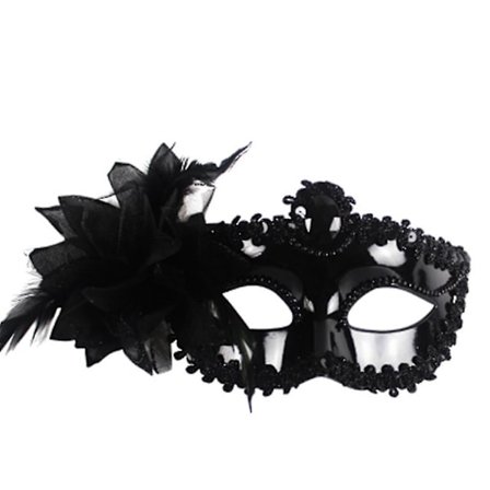 Prestanda Mask Kostym Dam Sexig Halv Ansikte Halloween Fjäder Karneval Mask