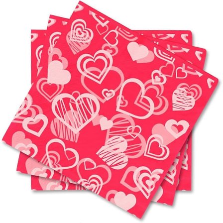 Engångsservetter för Alla hjärtans dag-fest, hjärtformade pappersservetter för Alla hjärtans dag, bröllop (FMY)