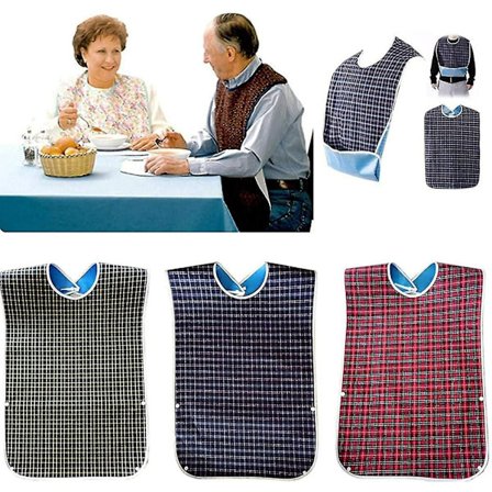 3-pak voksenhagesmække med smulefanger - Vaskbare voksenhagesmække, store voksne (78*44cm)