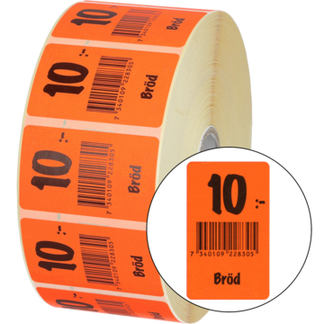 Etikett brød 10 kr