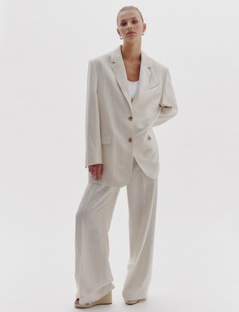 Tommy Hilfiger Viscose Linen Relaxed Sb Blazer - Cream - 34