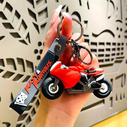 Kjekk lokomotivmodell i tegneseriestil, PVC-dokke nøkkelring