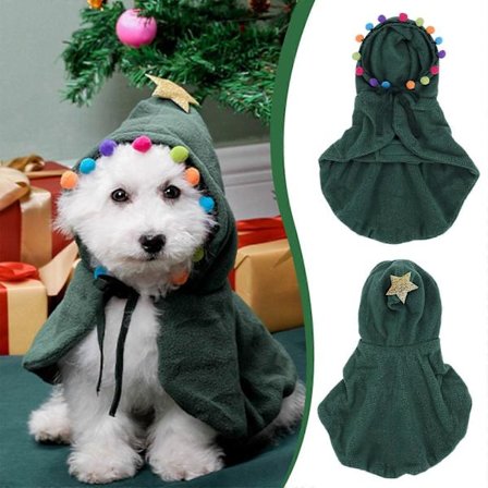 Jacenvly Nightmare Before Christmas Kappe & Kæledyrstøj, Kompatibel med British Shorthair, Vinter Sjal til Katte, Juletræs Elg Værelse De[D]