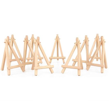 10 stk. Mini staffelier, træplade display, foto memo holder, bordkort holder, 9*16 cm