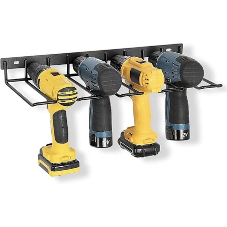 1 stk. Elektrisk boremaskine opbevaringsstativ, boremaskinestativ vægmonteret opbevaringshylde & ladestation holder 4 boremaskiner, trådløs 