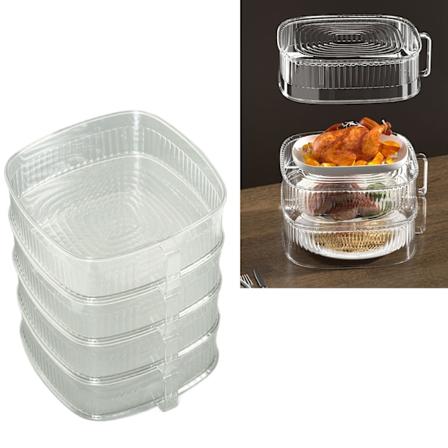 Transparent maträtt dammskydd dammtät flerskikts maträttsskydd multifunktionell matskydd 4 lager