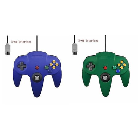 2-pak Klassisk Ledningsforbundet N64 Controller Retro Spil 64 Bit Spil Controller Joystick Udskiftningscontroller