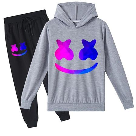 Marshmello Cotton Candy Dj Middle School hettegenser+ sett for gutter og jenter purple 170cm