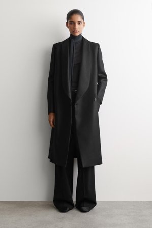 COS Femme Manteau Tailleur En Laine Mélangée Effet Métallisé in Noir