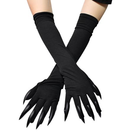 Halloween spökklo häxa långa naglar prestandahandskar cosplay