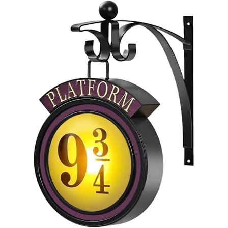 Retro hängande 9 och 3/4 nattlampa, 9 och 3/4 plattformsskylt vägglampa, heminredning, 9 och 3/4 skyltlampa, LED-ljusdekoration