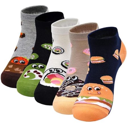 Sjove sokker til kvinder, Termosokker, Bomuldssokker med dyremotiver, Hunde, Julesokker, 5 par
