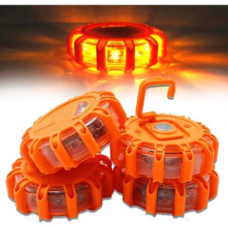 1/2/3/4 Pakk LED Sikkerhetsbluss Vei Nødslys Veikant Sikkerhet Blinkende Advarselsbluss Lyssett Beacon Disc 1Pcs