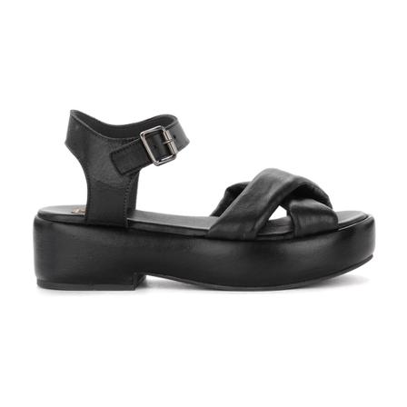 Moma Sandal with wedge , Zwart , Dames , Maat: 36 EU