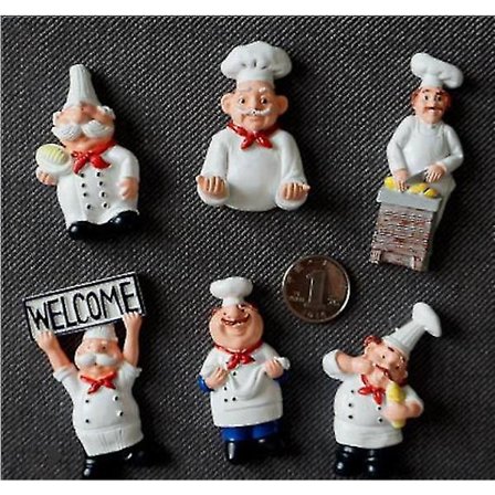 6-pak Ekstra Store Kokkemagneter Kompatible Med Køleskab Søde Magneter 3d Tyk Kok Køleskabsmagneter, Køkken Dekoration Vægklistermærker Kontortavle