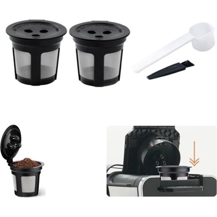 2-pak - K-Cup Kaffefiltre - Genanvendelige - Sort - Egnet til Ninja CFP300 Kaffemaskine
