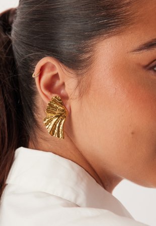 BY JOLIMA Feather Earring Gold Gold Klær