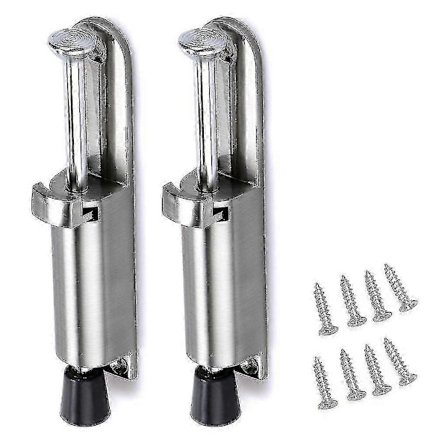 2 stk. spark ned dørstopper i rustfritt stål, fjærbelastet, justerbar A