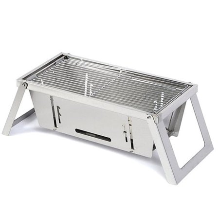 Herzberg foldbar bordgrill i rustfrit stål – campinggrill