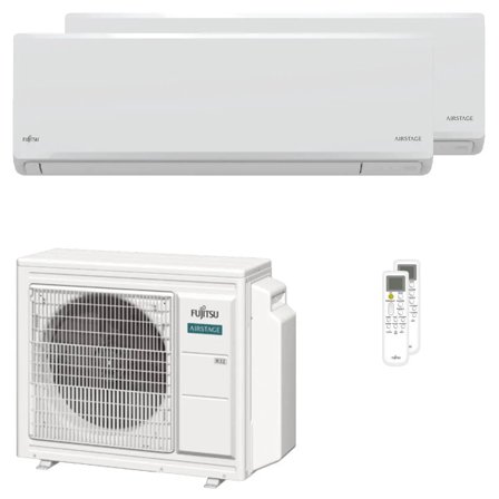 Condizionatore Fujitsu Serie KN WiFi dual split 12000+12000 BTU inverter A++ wifi unità esterna 5.4 kW