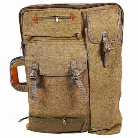 Kunstmappeveske Ryggsekk Tegnebrett Skulderveske Med Glidelås Skulder Kunstner Maler Studenter Kunstverk Khaki