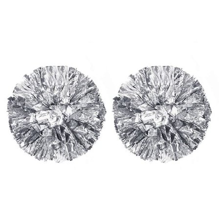 2-pak Metalliska Cheerleading Pom Pom Cheerleader Hejarklack Pompoms Dans Plast Pom Poms (Sølv)