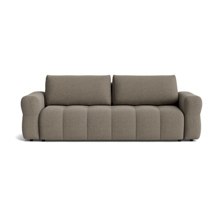 Taranto 3-Sitzer-Schlafsofa mit Stauraum und Bettfunktion, Nordic Grau, modernes Design, gesteppte Optik, hoher Komfort, Maße 90cm Tiefe.