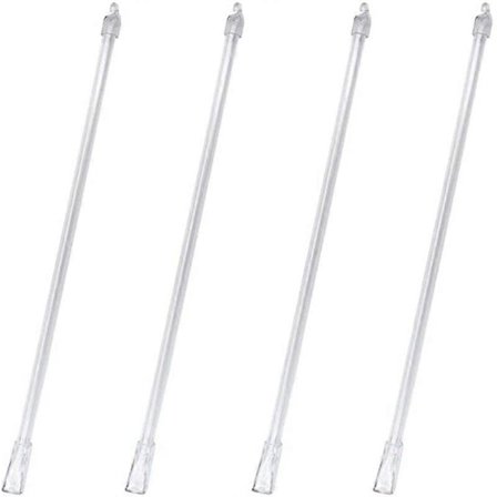 12-tommers roterende stanghåndtak i akryl, persienne, roterende stang, transparent stang, 4 persienner, persiennestang, automatisk rullegardinåpner