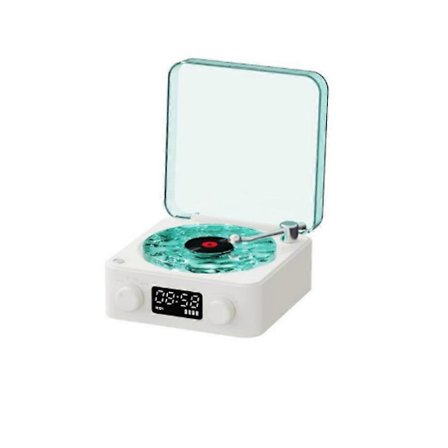 Lumena Lamp Skivspelare, Waves Vinyl Bluetooth-højttaler med 4 tilstande justerbar Db Sea Salt White